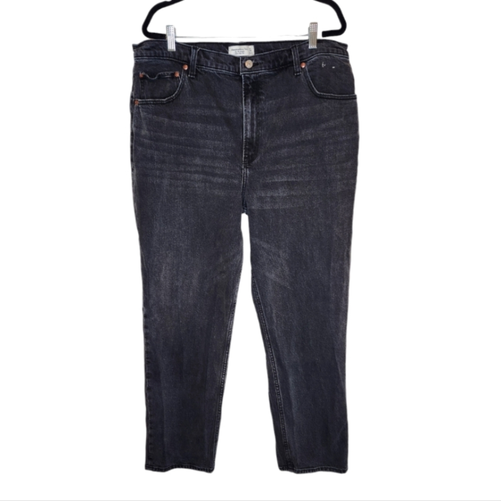Abercrombie & Fitch The 90's Straight Ultra High Rise Jeans Faded Black …
